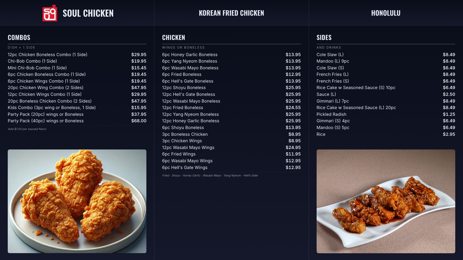 Menu board