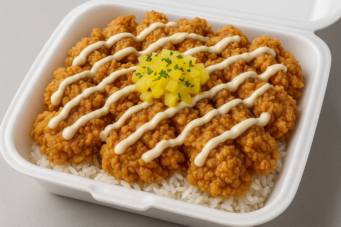Store promo slide — rice bowl