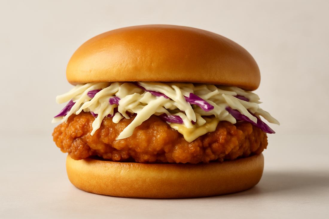 Store promo slide — chicken sandwich